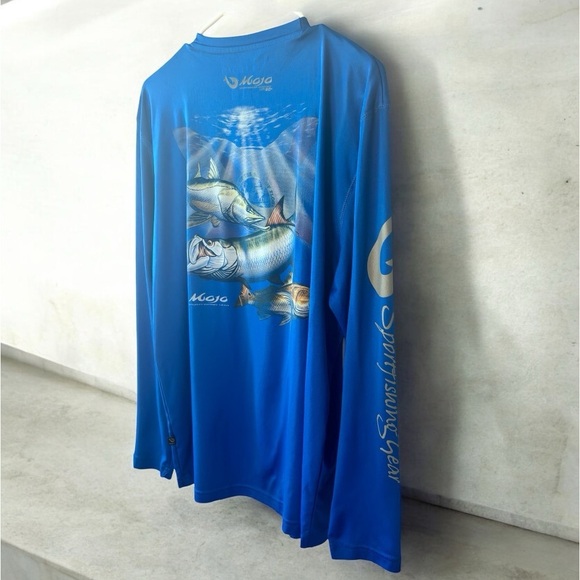 Mojo Blue Performance Long-Sleeve Fishing Shirt | Size Medium - Picture 2 of 4